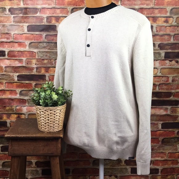 Eddie Bauer Other - Eddie Bauer Sweater Cream Crew Neck w/ 3 Buttons